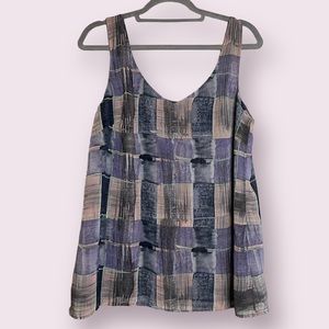 Cabi Purple Block Pattern Blouse